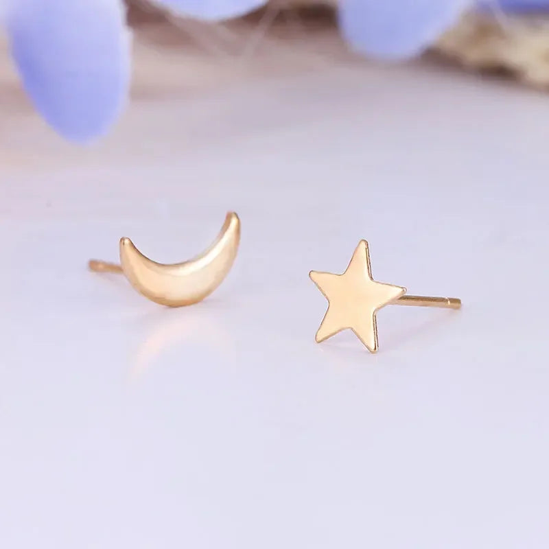 1Pair Little Moon Star Earrings