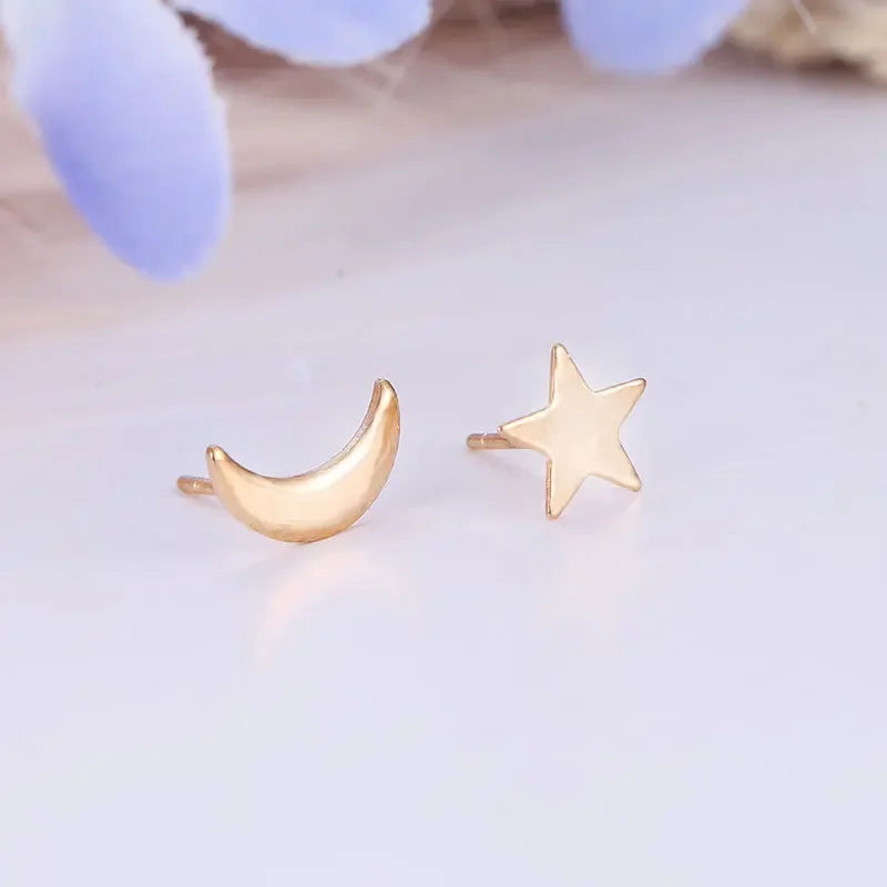 1Pair Little Moon Star Earrings